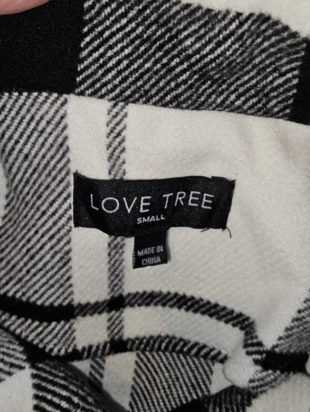 Love Tree Black & White Plaid Utility Shacket